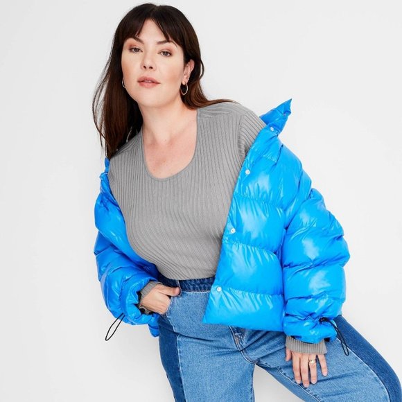 Women's Party Twisted Back Crewneck Pullover Sweater Future Collective Gray 1X - Picture 4 of 10